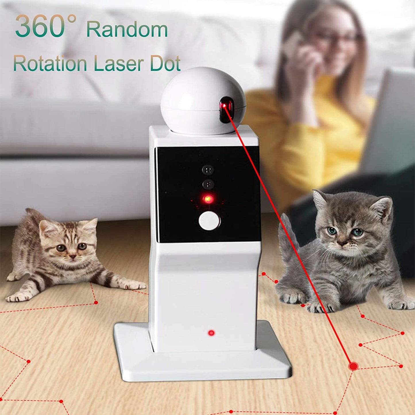Unleash Your Cat's Inner Hunter with Our Interactive Automatic Cat Laser Toy